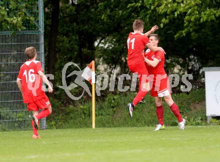 Fussball. Unterliga Ost. KAC 1909 gegen Sirnitz. Torjubel  Lukas Lausegger (KAC). Klagenfurt, 6.5.2017.
Foto: Kuess
---
pressefotos, pressefotografie, kuess, qs, qspictures, sport, bild, bilder, bilddatenbank