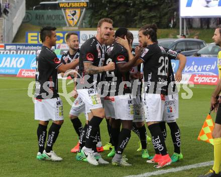 Fussball Bundesliga. RZ Pellets WAC gegen  FK Austria Wien. Torjubel (WAC). Wolfsberg, am 20.5.2017.
Foto: Kuess

---
pressefotos, pressefotografie, kuess, qs, qspictures, sport, bild, bilder, bilddatenbank