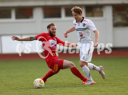 Fussball. Kaerntner Liga. WAC Amateure gegen Lendorf. Patrick Rudolf Nagele (WAC Amat.), Andreas Marco Allmayer (Lendorf).  Wolfsberg, 5.5.2017.
Foto: Kuess
---
pressefotos, pressefotografie, kuess, qs, qspictures, sport, bild, bilder, bilddatenbank