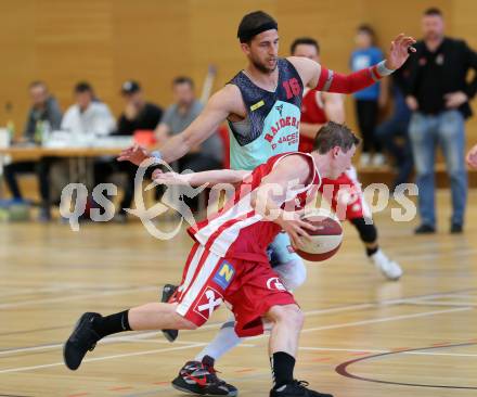 Basketball 2. Bundesliga. Playoff.  Villach Raiders gegen St. Poelten Dragons.  Marko Kolaric (Villach), Roman Jagsch (St. Poelten). Villach, am 21.5.2017.
Foto: Kuess
---
pressefotos, pressefotografie, kuess, qs, qspictures, sport, bild, bilder, bilddatenbank