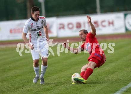 Fussball. Kaerntner Liga. WAC Amateure gegen Lendorf. Stefan Moll (WAC Amat.), Martin Morgenstern (Lendorf).  Wolfsberg, 5.5.2017.
Foto: Kuess
---
pressefotos, pressefotografie, kuess, qs, qspictures, sport, bild, bilder, bilddatenbank