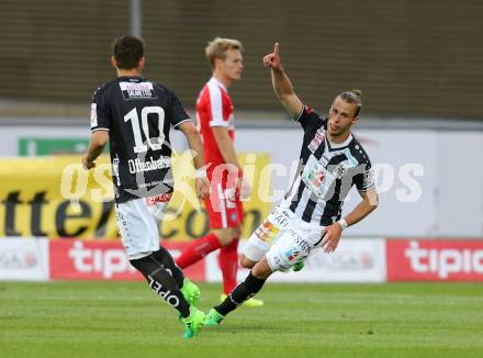 Fussball Bundesliga. RZ Pellets WAC gegen  FK Austria Wien. Torjubel Peter Tschernegg (WAC). Wolfsberg, am 20.5.2017.
Foto: Kuess

---
pressefotos, pressefotografie, kuess, qs, qspictures, sport, bild, bilder, bilddatenbank