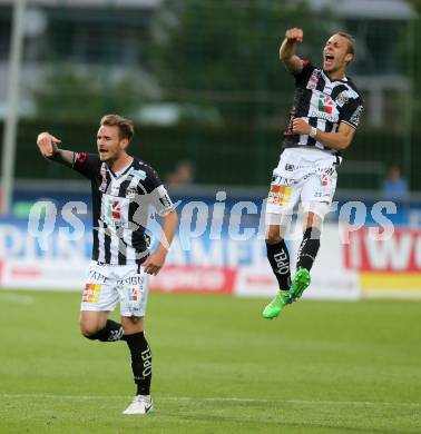 Fussball Bundesliga. RZ Pellets WAC gegen  FK Austria Wien.  Torjubel Peter Tschernegg, Michael Sollbauer (WAC). Wolfsberg, am 20.5.2017.
Foto: Kuess

---
pressefotos, pressefotografie, kuess, qs, qspictures, sport, bild, bilder, bilddatenbank