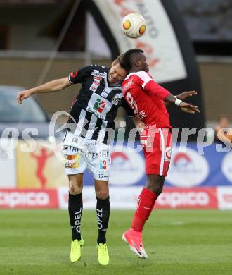 Fussball Bundesliga. RZ Pellets WAC gegen  FK Austria Wien. Boris Huettenbrenner, (WAC), Olarenwaju Ayobami Kayode  (Austria Wien). Wolfsberg, am 20.5.2017.
Foto: Kuess

---
pressefotos, pressefotografie, kuess, qs, qspictures, sport, bild, bilder, bilddatenbank