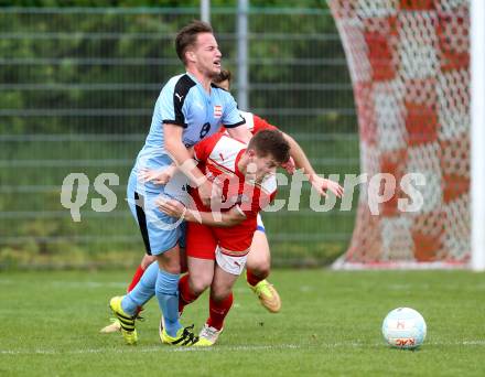 Fussball. Unterliga Ost. KAC 1909 gegen Sirnitz. Markus Pavic (KAC),  Marco Huber (Sirnitz). Klagenfurt, 6.5.2017.
Foto: Kuess
---
pressefotos, pressefotografie, kuess, qs, qspictures, sport, bild, bilder, bilddatenbank