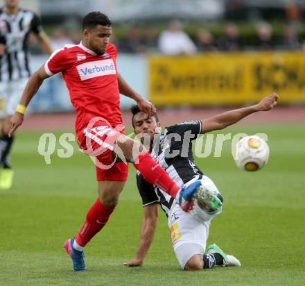 Fussball Bundesliga. RZ Pellets WAC gegen  FK Austria Wien. Stephan Palla,  (WAC), Ismael Tajouri (Austria Wien). Wolfsberg, am 20.5.2017.
Foto: Kuess

---
pressefotos, pressefotografie, kuess, qs, qspictures, sport, bild, bilder, bilddatenbank