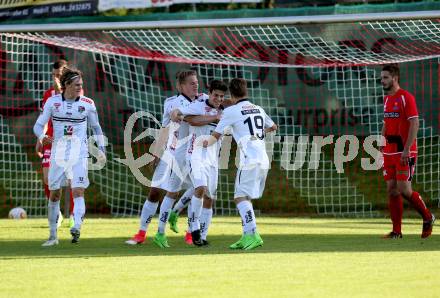 Fussball. Kaerntner Liga. WAC Amateure gegen SAK. Torjubel Alexander Ranacher, Florian Harald Prohart (WAC). St. Andrae, 26.5.2017. 
Foto: Kuess
---
pressefotos, pressefotografie, kuess, qs, qspictures, sport, bild, bilder, bilddatenbank