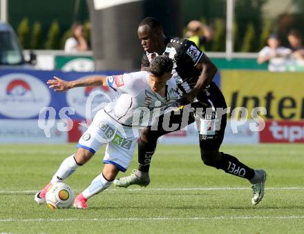 Fussball Bundesliga. RZ Pellets WAC gegen  SK Puntigamer Sturm Graz.  Dever Akeem Orgill,  (WAC), Sascha Horvath (Graz). Wolfsberg, am 28.5.2017.
Foto: Kuess

---
pressefotos, pressefotografie, kuess, qs, qspictures, sport, bild, bilder, bilddatenbank