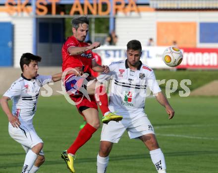 Fussball. Kaerntner Liga. WAC Amateure gegen SAK. Amar Hodzic, Alexander Ranacher (WAC), Thomas Riedl (SAK). St. Andrae, 26.5.2017. 
Foto: Kuess
---
pressefotos, pressefotografie, kuess, qs, qspictures, sport, bild, bilder, bilddatenbank