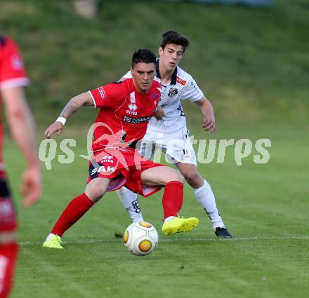 Fussball. Kaerntner Liga. WAC Amateure gegen SAK. Alexander Ranacher (WAC), Tadej Zagar-Knez (SAK). St. Andrae, 26.5.2017. 
Foto: Kuess
---
pressefotos, pressefotografie, kuess, qs, qspictures, sport, bild, bilder, bilddatenbank