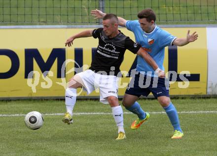 Fussball Kaerntner Liga. Eberstein gegen Gmuend. Mario Prieger,  (Eberstein), Sladjan Djurdjevic (Gmeund). Gmuend, am 3.6.2017.
Foto: Kuess
---
pressefotos, pressefotografie, kuess, qs, qspictures, sport, bild, bilder, bilddatenbank