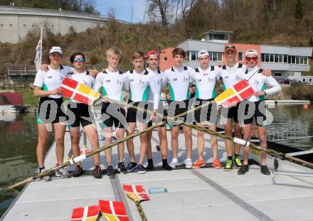 Rudern. Martin Riedel, Mihaly Ujhelyi, Georg Gfrerer, Jakob Kup, Philipp Barta, Patrick Miklau, David Krassnig, Adrian Vidoni, Bernd Gutschi (Steuermann). Voelkermarkt, am 2.4.2017.
Foto: Kuess
---
pressefotos, pressefotografie, kuess, qs, qspictures, sport, bild, bilder, bilddatenbank