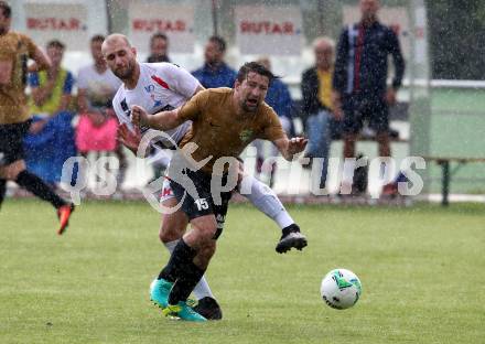 Fussball Kaerntner Liga. SAK gegen Koettmannsdorf. Christian Dlopst,  (SAK), Christian Sablatnig (Koettmannsdorf). Klagenfurt, am 28.7.2017.
Foto: Kuess
---
pressefotos, pressefotografie, kuess, qs, qspictures, sport, bild, bilder, bilddatenbank