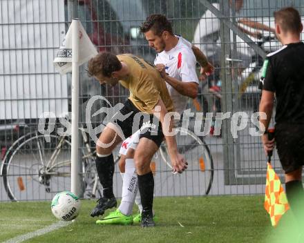 Fussball Kaerntner Liga. SAK gegen Koettmannsdorf. Amer Krcic, (SAK),  Fabian Janschitz  (Koettmannsdorf). Klagenfurt, am 28.7.2017.
Foto: Kuess
---
pressefotos, pressefotografie, kuess, qs, qspictures, sport, bild, bilder, bilddatenbank