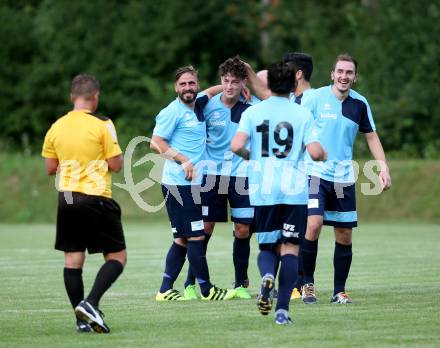 Fussball. Kaerntner Liga. ATUS Ferlach gegen ASV. torjubel  Philipp Matthias Gaggl (ASV). Ferlach, 29.7.2017.
Foto: Kuess
---
pressefotos, pressefotografie, kuess, qs, qspictures, sport, bild, bilder, bilddatenbank