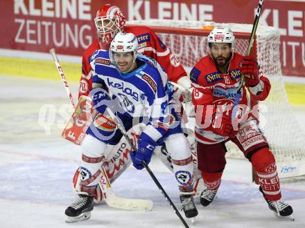 EBEL. Eishockey Bundesliga. KAC gegen 	VSV. Thomas Koch, (KAC),  Miha Verlic  (VSV). Klagenfurt, am 29.10.2017.
Foto: Kuess

---
pressefotos, pressefotografie, kuess, qs, qspictures, sport, bild, bilder, bilddatenbank