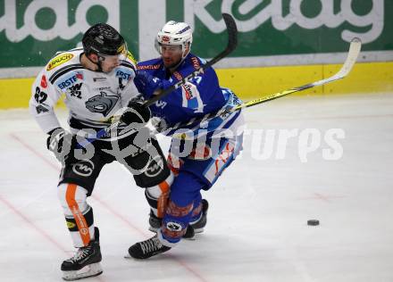 EBEL. Eishockey Bundesliga. EC VSV gegen Dornbirn Bulldogs. Ryan Glenn, (VSV), Kevin Nacierzynski (Dornbirn). Villach, am 24.11.2017.
Foto: Kuess 


---
pressefotos, pressefotografie, kuess, qs, qspictures, sport, bild, bilder, bilddatenbank