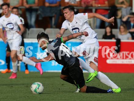 Fussball OEFB Cup. SAK gegen Voelkermarkt. Zdravko Koletnik,  (SAK),  Yosifov Svetlozar Angelov (Voelkermarkt). Klagenfurt, am 20.7.2018.
Foto: Kuess
---
pressefotos, pressefotografie, kuess, qs, qspictures, sport, bild, bilder, bilddatenbank