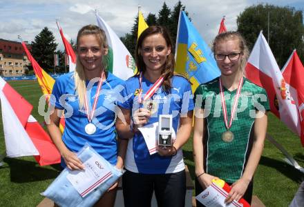 Leichtathletik. Oesterreichische Meisterschaften 2018.  Dreisprung Frauen. Isabella POMAROLLI, Michaela EGGER, Jana SCHNABEL. Klagenfurt, am 22.7.2018.
Foto: Kuess
---
pressefotos, pressefotografie, kuess, qs, qspictures, sport, bild, bilder, bilddatenbank