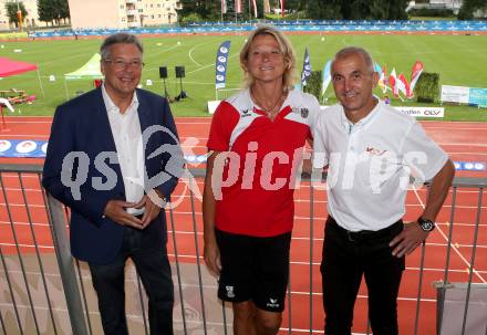 Leichtathletik. Oesterreichische Meisterschaften 2018.  Landeshauptmann Peter Kaiser, Sonja Spendelhofer, Albert Gitschthaler. Klagenfurt, am 22.7.2018.
Foto: Kuess
---
pressefotos, pressefotografie, kuess, qs, qspictures, sport, bild, bilder, bilddatenbank