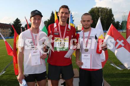 Leichtathletik, Oesterreichische Meisterschaften 2018.   5000 Meter. Hans Peter Innerhofer, Andreas Vojta, Luca Sinn. Klagenfurt, am 21.7.2018.
Foto: Kuess
---
pressefotos, pressefotografie, kuess, qs, qspictures, sport, bild, bilder, bilddatenbank