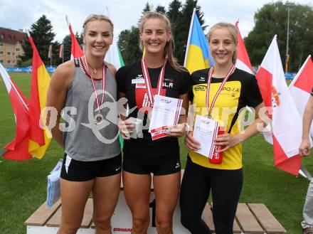 Leichtathletik. Oesterreichische Meisterschaften 2018.  Speerwurf Frauen. Ivona DADIC, Patricia MADL, Noemi LUYER. Klagenfurt, am 22.7.2018.
Foto: Kuess
---
pressefotos, pressefotografie, kuess, qs, qspictures, sport, bild, bilder, bilddatenbank