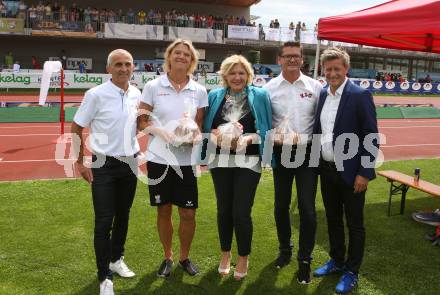 Leichtathletik, Oesterreichische Meisterschaften 2018.   Albert Gitschthaler, Sonja Spendelhofer, Maria-Luise Mathiaschitz, Werner Pullnig, Arno Arthofer. Klagenfurt, am 21.7.2018.
Foto: Kuess
---
pressefotos, pressefotografie, kuess, qs, qspictures, sport, bild, bilder, bilddatenbank