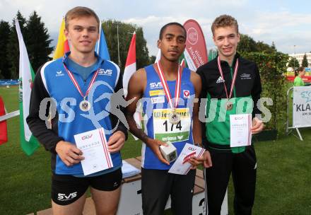 Leichtathletik, Oesterreichische Meisterschaften 2018.   400 Meter. Felix Einramhof, Dominik Hufnagl, Leo Koehldorfer. Klagenfurt, am 21.7.2018.
Foto: Kuess
---
pressefotos, pressefotografie, kuess, qs, qspictures, sport, bild, bilder, bilddatenbank