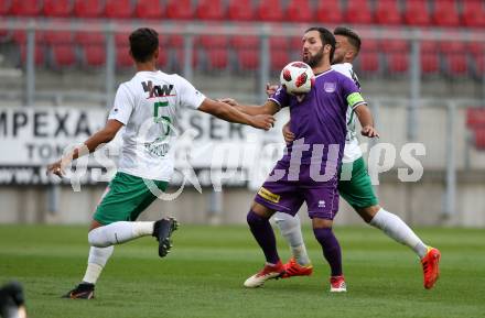 Fussball 2. Liga. SK Austria Klagenfurt gegen SC Austria Lustenau. Sandro Zakany (Klagenfurt) William Rodrigues de Freitas (Lustenau). Klagenfurt, am 27.7.2018.
Foto: Kuess
---
pressefotos, pressefotografie, kuess, qs, qspictures, sport, bild, bilder, bilddatenbank