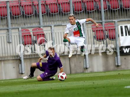 Fussball. 2. Liga. SK Austria Klagenfurt gegen FC Wacker Innsbruck II. Markus Rusek (Austria Klagenfurt), Florian Rieder (Innsbruck). Klagenfurt, 17.8.2018.
Foto: Kuess
---
pressefotos, pressefotografie, kuess, qs, qspictures, sport, bild, bilder, bilddatenbank