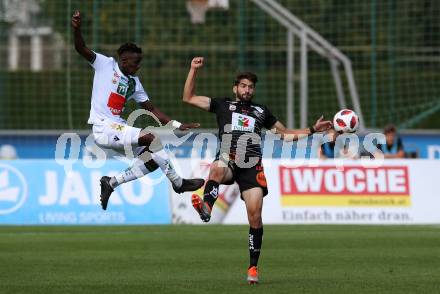 Fussball tipico Bundesliga. RZ Pellets WAC gegen FC Wacker Innsbruck.  Michael Novak,  (WAC), Cheikhou Dieng (Innsbruck). Wolfsberg, am 16.9.2018.
Foto: Kuess

---
pressefotos, pressefotografie, kuess, qs, qspictures, sport, bild, bilder, bilddatenbank