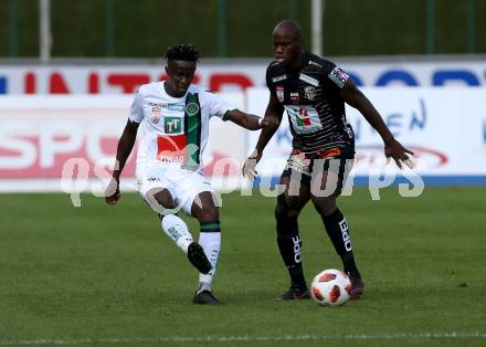 Fussball tipico Bundesliga. RZ Pellets WAC gegen FC Wacker Innsbruck.  Dever Akeem Orgill,  (WAC), Cheikhou Dieng (Innsbruck). Wolfsberg, am 16.9.2018.
Foto: Kuess

---
pressefotos, pressefotografie, kuess, qs, qspictures, sport, bild, bilder, bilddatenbank