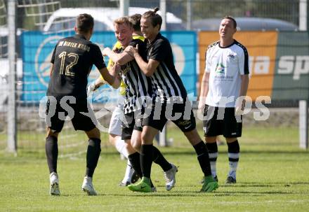 Fussball Unterliga Ost. ASK gegen Kraig. Torjubel Benjamin Lamzari, Martin Franz Alexander Lamzari, Georg Pirker (Kraig). Klagenfurt, am 9.9.2018.
Foto: Kuess
---
pressefotos, pressefotografie, kuess, qs, qspictures, sport, bild, bilder, bilddatenbank