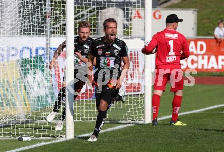 Fussball tipico Bundesliga. RZ Pellets WAC gegen FC Wacker Innsbruck.  Torjubel Mario Leitgeb, Michael Sollbauer  (WAC). Wolfsberg, am 16.9.2018.
Foto: Kuess

---
pressefotos, pressefotografie, kuess, qs, qspictures, sport, bild, bilder, bilddatenbank