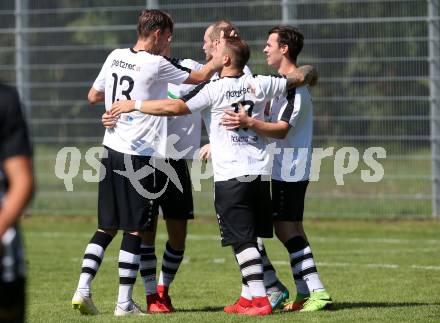 Fussball Unterliga Ost. ASK gegen Kraig. Torjubel Danijel Micic,  (ASK). Klagenfurt, am 9.9.2018.
Foto: Kuess
---
pressefotos, pressefotografie, kuess, qs, qspictures, sport, bild, bilder, bilddatenbank