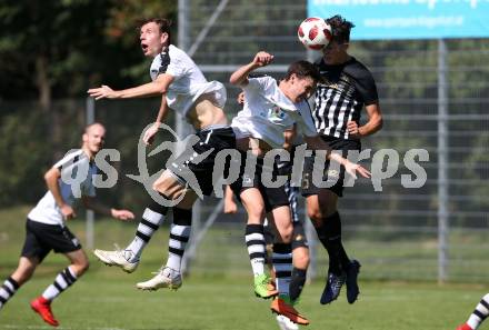 Fussball Unterliga Ost. ASK gegen Kraig. Nico Hrstic, Krunoslav-Stipe Soldo, (ASK), Michael Spielberger  (Kraig). Klagenfurt, am 9.9.2018.
Foto: Kuess
---
pressefotos, pressefotografie, kuess, qs, qspictures, sport, bild, bilder, bilddatenbank