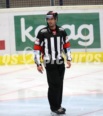 EBEL. Eishockey Bundesliga. EC VSV gegen KHL Medvescak Zagreb. Schiedsrichter Patrick Gruber. Villach, am 1.9.2018.
Foto: Kuess 


---
pressefotos, pressefotografie, kuess, qs, qspictures, sport, bild, bilder, bilddatenbank