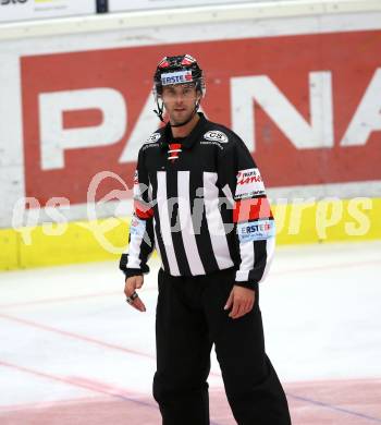 EBEL. Eishockey Bundesliga. EC VSV gegen KHL Medvescak Zagreb. Schiedsrichter Patrick Gruber. Villach, am 1.9.2018.
Foto: Kuess 

---
pressefotos, pressefotografie, kuess, qs, qspictures, sport, bild, bilder, bilddatenbank