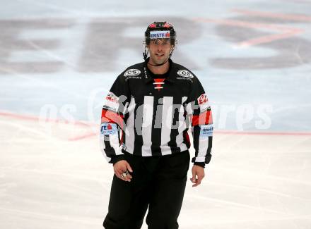 EBEL. Eishockey Bundesliga. EC VSV gegen KHL Medvescak Zagreb. Schiedsrichter Patrick Gruber. Villach, am 1.9.2018.
Foto: Kuess 


---
pressefotos, pressefotografie, kuess, qs, qspictures, sport, bild, bilder, bilddatenbank