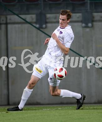 Fussball 2. Liga. SK Austria Klagenfurt gegen SC Wiener Neustadt. Scott Fitzgerald Kennedy (Austria Klagenfurt). Klagenfurt, am 23.9.2018.
Foto: Kuess
---
pressefotos, pressefotografie, kuess, qs, qspictures, sport, bild, bilder, bilddatenbank