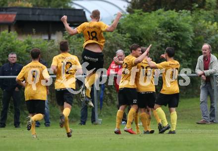 Fussball Unterliga Ost. Grafenstein gegen Donau. Torjubel (Grafenstein). Grafenstein, am 22.9.2018.
Foto: Kuess
---
pressefotos, pressefotografie, kuess, qs, qspictures, sport, bild, bilder, bilddatenbank