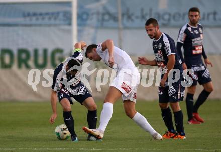 Fussball OEFB Cup. SAK gegen FAC Wien.  Zdravko Koletnik, (SAK), Mirnes Becirovic  (FAC). Klagenfurt, am 24.9.2018.
Foto: Kuess
---
pressefotos, pressefotografie, kuess, qs, qspictures, sport, bild, bilder, bilddatenbank