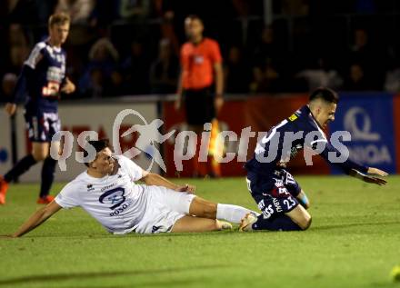 Fussball OEFB Cup. SAK gegen FAC Wien.  Zdravko Koletnik, (SAK), Martin Pajaczkowski  (FAC). Klagenfurt, am 24.9.2018.
Foto: Kuess
---
pressefotos, pressefotografie, kuess, qs, qspictures, sport, bild, bilder, bilddatenbank