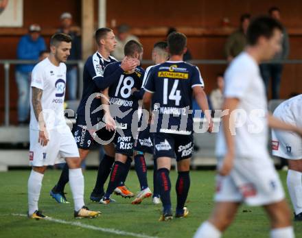 Fussball OEFB Cup. SAK gegen FAC Wien. Torjubel Alex Sobczyk, Daniel Hautzinger (FAC). Klagenfurt, am 24.9.2018.
Foto: Kuess
---
pressefotos, pressefotografie, kuess, qs, qspictures, sport, bild, bilder, bilddatenbank