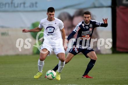 Fussball OEFB Cup. SAK gegen FAC Wien.  Daniel Camber,  (SAK), Stefan Umjenovic (FAC). Klagenfurt, am 24.9.2018.
Foto: Kuess
---
pressefotos, pressefotografie, kuess, qs, qspictures, sport, bild, bilder, bilddatenbank