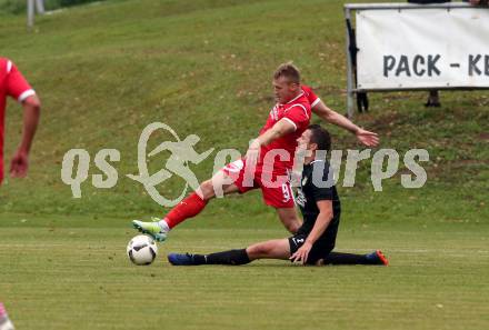 Fussball Kaerntner Liga. ASKOE Koettmannsdorf gegen Atus Ferlach. Christian Hutter (Koettmannsdorf), Anze Jelar (Ferlach). Koettmannsdorf, am 22.9.2018.
Foto: Kuess
---
pressefotos, pressefotografie, kuess, qs, qspictures, sport, bild, bilder, bilddatenbank