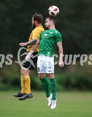 Fussball Unterliga Ost. Grafenstein gegen Donau. Christopher Sauerschnig (Grafenstein), Wolfgang Schoenthaler (Donau). Grafenstein, am 22.9.2018.
Foto: Kuess
---
pressefotos, pressefotografie, kuess, qs, qspictures, sport, bild, bilder, bilddatenbank