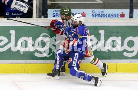 EBEL. Eishockey Bundesliga. EC VSV gegen HCB Suedtirol Alperia. Nikolas Petrik,  (VSV), Anton Bernard (Bozen). Villach, am 28.9.2018.
Foto: Kuess 


---
pressefotos, pressefotografie, kuess, qs, qspictures, sport, bild, bilder, bilddatenbank