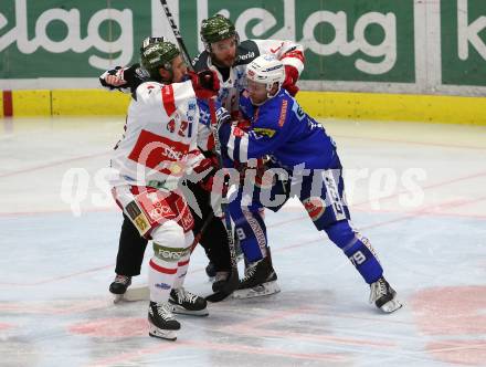 EBEL. Eishockey Bundesliga. EC VSV gegen HCB Suedtirol Alperia. Blaine Down, (VSV), Brett Findlay  (Bozen). Villach, am 28.9.2018.
Foto: Kuess 


---
pressefotos, pressefotografie, kuess, qs, qspictures, sport, bild, bilder, bilddatenbank