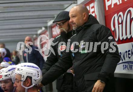 EBEL. Eishockey Bundesliga. EC VSV gegen Fehervar AV 19. Trainer Gerhard Unterluggauer, Co-Trainer Markus Peintner (VSV). Villach, am 12.10.2018.
Foto: Kuess 


---
pressefotos, pressefotografie, kuess, qs, qspictures, sport, bild, bilder, bilddatenbank